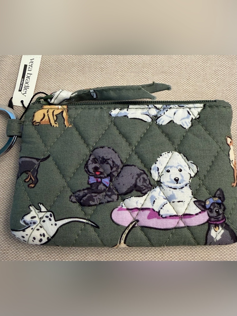 Vera Bradley Zip ID Case In Dog Park Pattern New With Tag